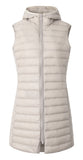 ELFJOY Women's Long Down Vest Zipper Lightweight Puffer Jackets with Hood