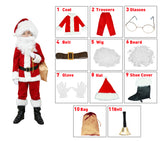 ELFJOY Children's Santa Suit Kids Christmas Halloween Costume Cosplay Set of 11 Pcs