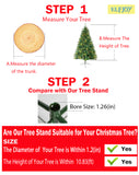 ELFJOY Christmas Tree Stand 21.65" Iron Metal Tree Base with Wheels Rubber Pad Thumb Screw