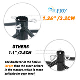 ELFJOY Christmas Tree Stand 19.7" Iron Metal Bracket Fits 1.26" Pole Rubber Pad with Thumb Screw