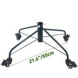 ELFJOY Christmas Tree Stand 21.65" Iron Metal Tree Base with Wheels Rubber Pad Thumb Screw