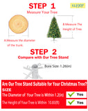 ELFJOY White Christmas Tree Stand 21.6" Iron Metal Bracket Rubber Pad with Thumb Screw