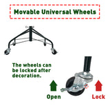 ELFJOY Christmas Tree Stand with Swivel Caster Wheels for 3-7ft.