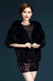 Elfjoy Luxury Faux Fox Fur Long Shawl Cloak Cape Wedding Dress Party Coat for Winter