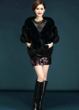 Elfjoy Luxury Faux Fox Fur Long Shawl Cloak Cape Wedding Dress Party Coat for Winter