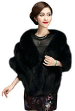 Elfjoy Luxury Faux Fox Fur Long Shawl Cloak Cape Wedding Dress Party Coat for Winter