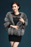Elfjoy Luxury Faux Fox Fur Long Shawl Cloak Cape Wedding Dress Party Coat for Winter