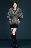 Elfjoy Luxury Faux Fox Fur Long Shawl Cloak Cape Wedding Dress Party Coat for Winter