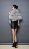Elfjoy Luxury Faux Fox Fur Long Shawl Cloak Cape Wedding Dress Party Coat for Winter