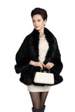 ELFJOY Luxury Bridal Faux Fur Cashmere Wool Shawl Cloak Cape Wedding Dress Party Coat for Winter