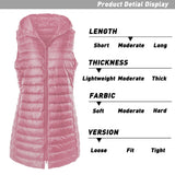 ELFJOY Women's Long Down Vest Zipper Lightweight Puffer Jackets with Hood