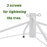 ELFJOY White Christmas Tree Stand 21.6" Iron Metal Bracket Rubber Pad with Thumb Screw