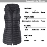 ELFJOY Women's Long Down Vest Zipper Lightweight Puffer Jackets with Hood